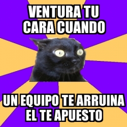 Meme Anxiety Cat Ventura Tu Cara Cuando Un Equipo Te Arruina El Te