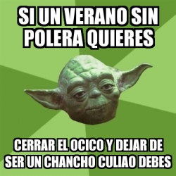 Meme Yoda Si Un Verano Sin Polera Quieres Cerrar El Ocico Y Dejar De