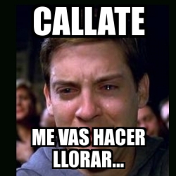 Meme Crying Peter Parker Callate Me Vas Hacer Llorar