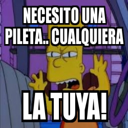 Meme Personalizado Necesito Una Pileta Cualquiera La Tuya