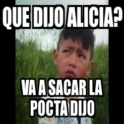 Meme Personalizado Que Dijo Alicia Va A Sacar La Pocta Dijo 28044483