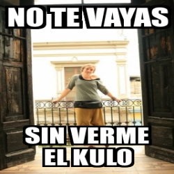 Meme Personalizado No Te Vayas Sin Verme El Kulo