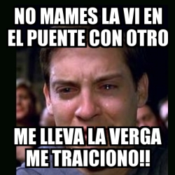 Meme Crying Peter Parker No Mames La Vi En El Puente Con Otro Me