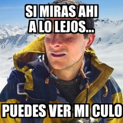 Meme Bear Grylls Si Miras Ahi A Lo Lejos Puedes Ver Mi Culo 31251321