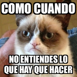 Meme Grumpy Cat Como Cuando No Entiendes Lo Que Hay Que Hacer