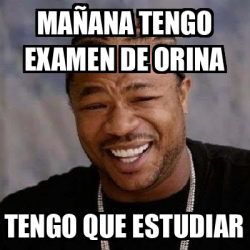 Meme Yo Dawg MAÑANA TENGO EXAMEN DE ORINA TENGO QUE ESTUDIAR 32245291