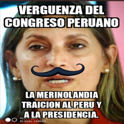 Meme Personalizado VERGUENZA DEL CONGRESO PERUANO LA MERINOLANDIA