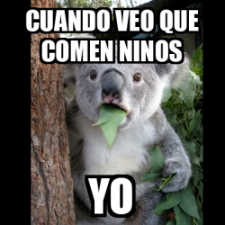 Meme Koala Cuando Veo Que Comen Ninos Yo