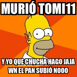 Meme Homer Muri Tomi Y Yo Que Chucha Hago Jaja Wn El Pan Subi