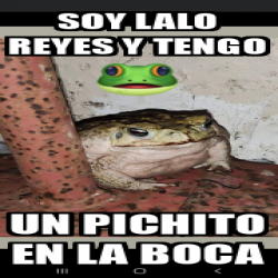 Meme Personalizado SOY LALO REYES Y TENGO UN PICHITO EN LA BOCA