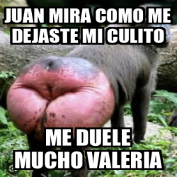 Meme Personalizado Juan Mira Como Me Dejaste Mi Culito Me Duele Mucho