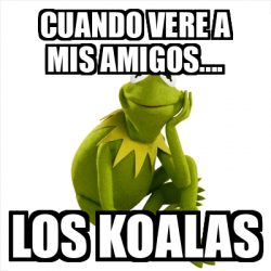 Meme Kermit The Frog Cuando Vere A Mis Amigos Los Koalas