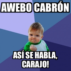 Meme Bebe Exitoso awebo cabrón así se habla carajo 33243248