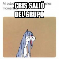 Meme Personalizado Cris salió del grupo 33284407