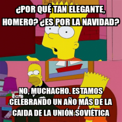 Meme Personalizado POR QUÉ TAN ELEGANTE HOMERO ES POR LA NAVIDAD