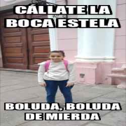 Meme Personalizado Cállate la boca estela Boluda boluda de mierda