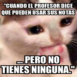 Meme Personalizado Cuando El Profesor Dice Que Pueden Usar Sus Notas