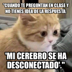 Meme Personalizado Cuando Te Preguntan En Clase Y No Tienes Idea De