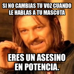 Meme Boromir Si No Cambias Tu Voz Cuando Le Hablas A Tu Mascota Eres