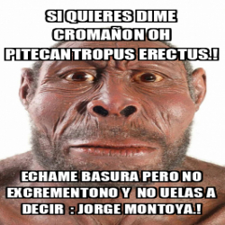 Meme Personalizado SI QUIERES DIME CROMAÑON OH PITECANTROPUS ERECTUS