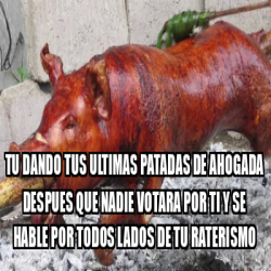 Meme Personalizado Tu Dando Tus Ultimas Patadas De Ahogada Despues