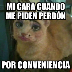 Meme Personalizado Mi cara cuando me piden perdón por conveniencia