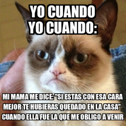 Meme Grumpy Cat Yo Cuando Yo Cuando Mi Mama Me Dice Si Estas Con