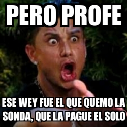 Meme Personalizado PERO PROFE ESE WEY FUE EL QUE QUEMO LA SONDA QUE