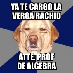 Meme Perro Racista Ya Te Cargo La Verga Rachid Atte Prof De Algebra