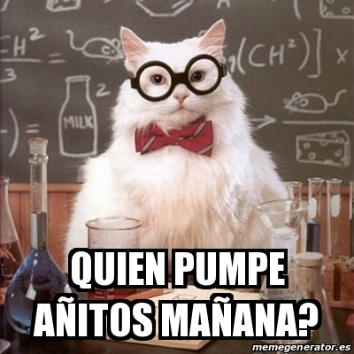 Meme Chemistry Cat - Quien pumpe aÃ±itos maÃ±ana? - 21344966