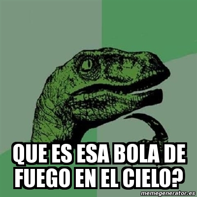 Meme Filosoraptor Que Es Esa Bola De Fuego En El Cielo