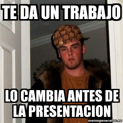 meme de presentación de trabajo