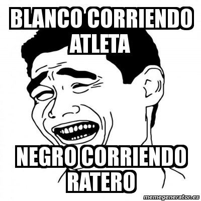 Meme Yao Ming Blanco Corriendo Atleta Negro Corriendo Ratero