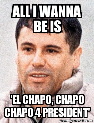 Meme Personalizado - ALL I wanna be is 'el chapo, chapo chapo 4 president' - 690620