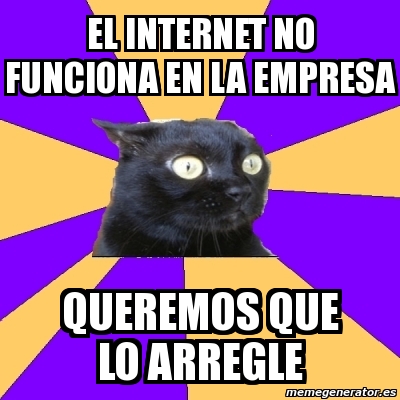 Meme Anxiety Cat - el internet no funciona en la empresa queremos que ...