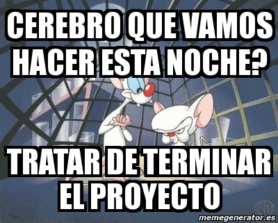 Meme Personalizado Cerebro Que Vamos Hacer Esta Noche Tratar De Terminar El Proyecto