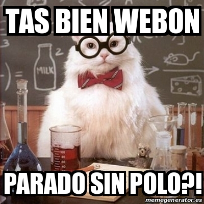 Meme Chemistry Cat - tas bien webon parado sin polo?! - 14432633