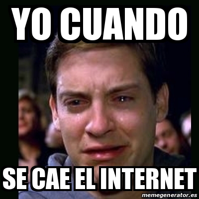 Meme crying peter parker - YO CUANDO SE CAE EL INTERNET - 15237453