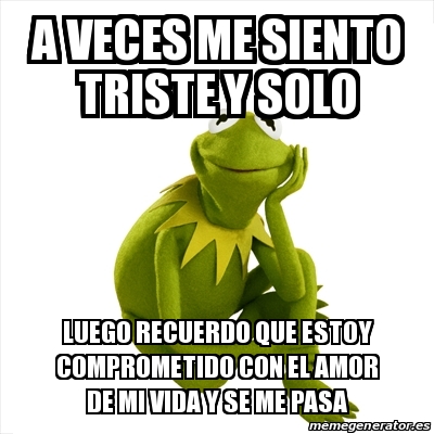 Meme Kermit The Frog A Veces Me Siento Triste Y Solo Luego