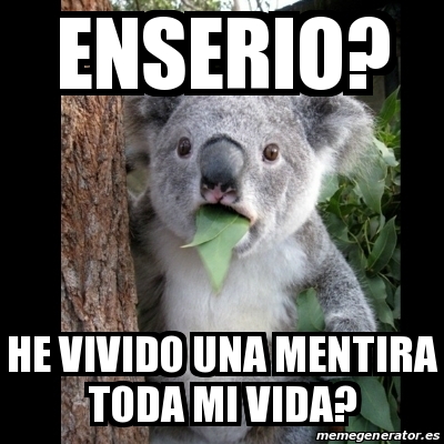Meme Koala Enserio He Vivido Una Mentira Toda Mi Vida 17178435