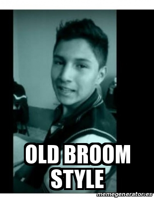 broom standing up meme