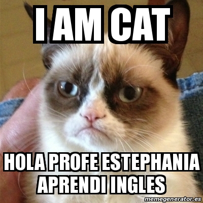 Meme Grumpy Cat - i am cat hola profe estephania aprendi ingles - 19372865