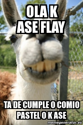 Meme Personalizado - ola k ase flay ta de cumple o comio pastel o k ase ...