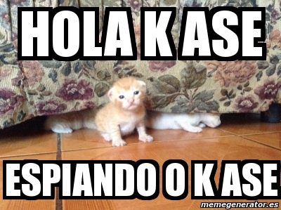 Meme Personalizado - hola k ase espiando o k ase - 2971603