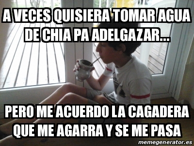 Meme Personalizado - a veces quisiera tomar agua de chia Meme Personalizado - a veces quisiera tomar agua de chia