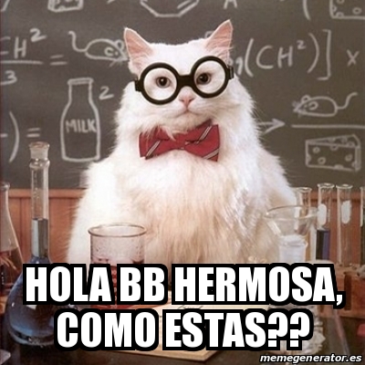 Meme Chemistry Cat - hola bb hermosa, como estas?? - 21511714