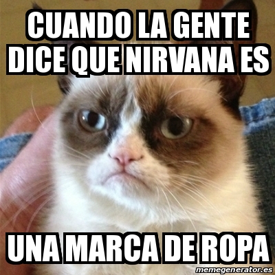 Meme Grumpy Cat - CUANDO LA GENTE DICE QUE NIRVANA ES UNA MARCA DE ROPA -  22436395