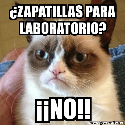 Meme Grumpy Cat - Â¿Zapatillas para laboratorio? Â¡Â¡NO!! 22441448