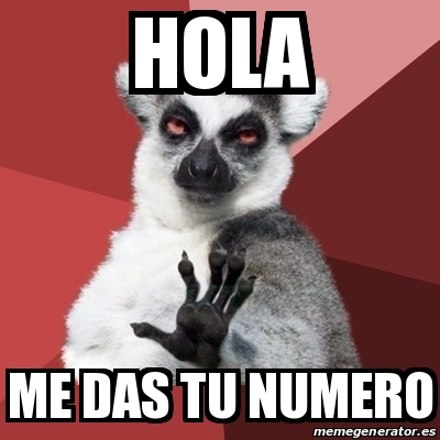 Meme Chill Out Lemur - hola me das tu numero - 24071621