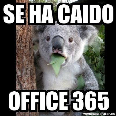 Meme Koala - SE Ha caido office 365 - 26976967